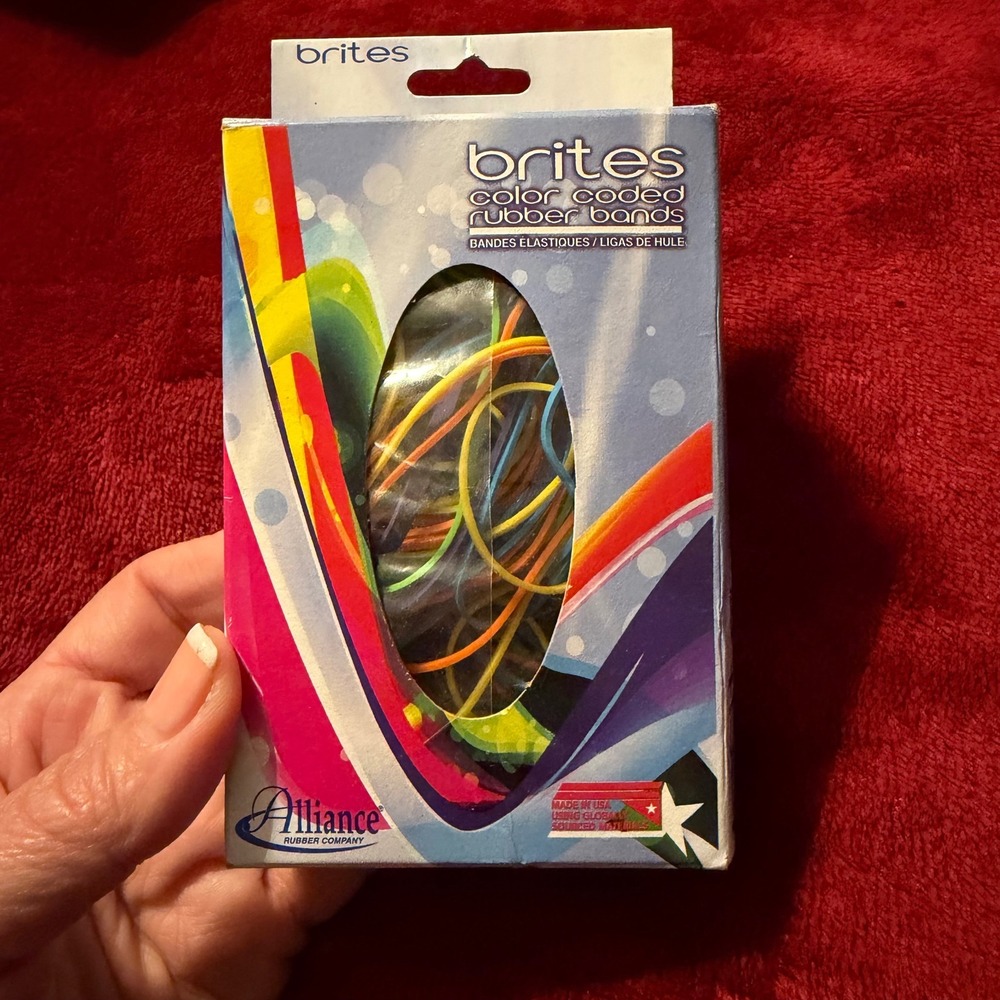 Alliance Rubber Company Brites Color Coded Rubber Bands Non-Latex 1.5oz Box‎
